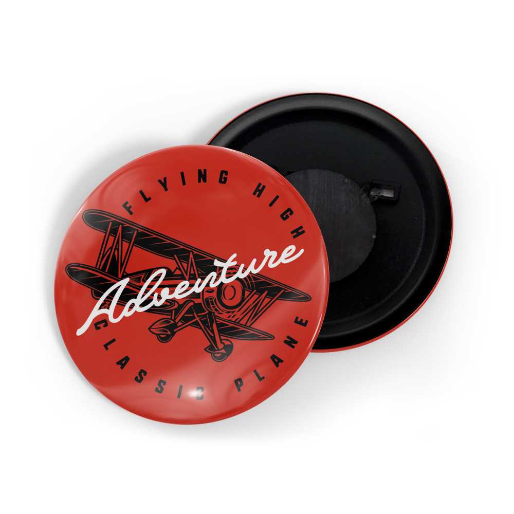 dhcrafts Fridge Magnet Red Flying High Classic Plane Glossy Finish Design Pack of 1